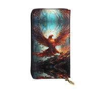 RRKDOY Broken glass phoenix Picture Women's leather long handheld wallet large capacity credit card zipper bag