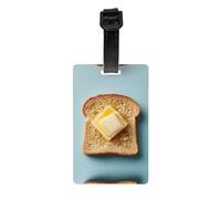RRKDOY Butter on Bread Printing Luggage Tags and Travel Bag Tags are Suitable for Both Men and Women to Prevent Luggage