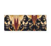 RRKDOY Cartoon King Kong Pattern Gaming Mouse pad XXL Large Mouse Mat Long Extended Mouse Pad Desk Mat Non-Slip Rubber Mice Pads Stitched Edges Thin Pad 31.5 x 11.8 x 0.12 in