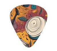 RRKDOY Cartoon Music Ocean Printing Guitar plectrum 12 pieces with three thickness plectrum combinations suitable for bass and ukulele