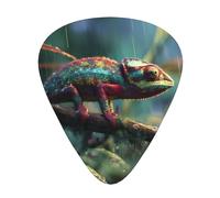 RRKDOY Chameleons in the Rainforest Printing Guitar plectrum 12 pieces with three thickness plectrum combinations suitable for bass and ukulele
