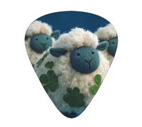 RRKDOY clover sheep Printing Guitar plectrum 12 pieces with three thickness plectrum combinations suitable for bass and ukulele
