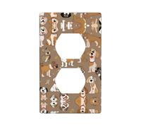 RRKDOY Cute dog team Picture Dual socket wall panel household power cover durable for decorative sockets and switches