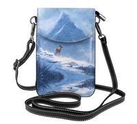 RRKDOY Deer under the snow mountain Picture Crossbody bag, mobile phone bag, women's small wallet, a practical gift suitable for going out, exercising, and shopping