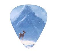 RRKDOY Deer under the snow mountain Printing Guitar plectrum 12 pieces with three thickness plectrum combinations suitable for bass and ukulele