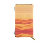 RRKDOY Desert Sunset Picture Women's leather long handheld wallet large capacity credit card zipper bag