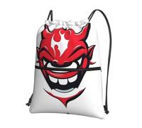 RRKDOY Devil's Smile Printed Drawstring Zipper Backpack Strong and lightweight for Hiking Camping