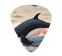 RRKDOY Dolphin jumping off the water Printing Guitar plectrum 12 pieces with three thickness plectrum combinations suitable for bass and ukulele