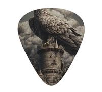 RRKDOY Eagle on the tower Printing Guitar plectrum 12 pieces with three thickness plectrum combinations suitable for bass and ukulele