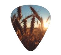 RRKDOY Ears of wheat in the sun Printing Guitar plectrum 12 pieces with three thickness plectrum combinations suitable for bass and ukulele
