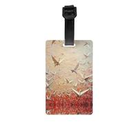 RRKDOY Fantasy Thousand Paper Cranes Printing Luggage Tags and Travel Bag Tags are Suitable for Both Men and Women to Prevent Luggage
