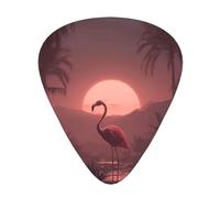 RRKDOY Flamingos in the Morning Printing Guitar plectrum 12 pieces with three thickness plectrum combinations suitable for bass and ukulele