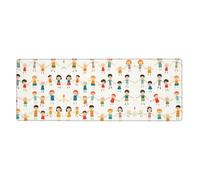 RRKDOY Friends Dancing Happily Pattern Gaming Mouse pad XXL Large Mouse Mat Long Extended Mouse Pad Desk Mat Non-Slip Rubber Mice Pads Stitched Edges Thin Pad 31.5 x 11.8 x 0.12 in