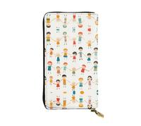 RRKDOY Friends dancing happily Picture Women's leather long handheld wallet large capacity credit card zipper bag