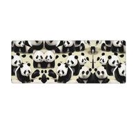 RRKDOY Giant Pandas Taking a Walk Pattern Gaming Mouse pad XXL Large Mouse Mat Long Extended Mouse Pad Desk Mat Non-Slip Rubber Mice Pads Stitched Edges Thin Pad 31.5 x 11.8 x 0.12 in