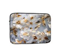 RRKDOY Gilt Embroidered Lilies Printed Shockproof Portable Laptop Sleeve Bag 15 inch for Men Women Business Travel, Office Daily Use
