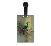 RRKDOY Kingfisher on The Branch Printing Luggage Tags and Travel Bag Tags are Suitable for Both Men and Women to Prevent Luggage
