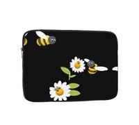 RRKDOY Little Bees in The Flowers Printed Shockproof Portable Laptop Sleeve Bag 12 inch for Men Women Business Travel, Office Daily Use