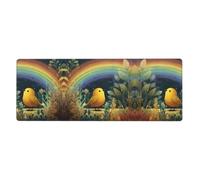 RRKDOY Little Birds Under The Rainbow Pattern Gaming Mouse pad XXL Large Mouse Mat Long Extended Mouse Pad Desk Mat Non-Slip Rubber Mice Pads Stitched Edges Thin Pad 31.5 x 11.8 x 0.12 in