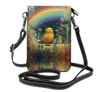 RRKDOY Little birds under the rainbow Picture Crossbody bag, mobile phone bag, women's small wallet, a practical gift suitable for going out, exercising, and shopping