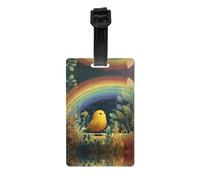 RRKDOY Little Birds Under The Rainbow Printing Luggage Tags and Travel Bag Tags are Suitable for Both Men and Women to Prevent Luggage