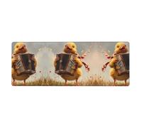 RRKDOY Little Duck Playing The Organ Pattern Gaming Mouse pad XXL Large Mouse Mat Long Extended Mouse Pad Desk Mat Non-Slip Rubber Mice Pads Stitched Edges Thin Pad 31.5 x 11.8 x 0.12 in