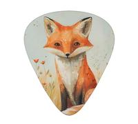 RRKDOY Little fox in the field Printing Guitar plectrum 12 pieces with three thickness plectrum combinations suitable for bass and ukulele
