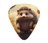 RRKDOY Little hedgehog on the tree Printing Guitar plectrum 12 pieces with three thickness plectrum combinations suitable for bass and ukulele