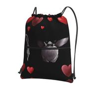 RRKDOY Love is floating Printed Drawstring Zipper Backpack Strong and lightweight for Hiking Camping