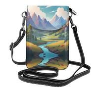 RRKDOY Mountains under white clouds Picture Crossbody bag, mobile phone bag, women's small wallet, a practical gift suitable for going out, exercising, and shopping