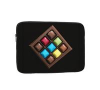 RRKDOY Nine-Grid Chocolate Printed Shockproof Portable Laptop Sleeve Bag 15 inch for Men Women Business Travel, Office Daily Use