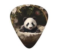 RRKDOY Panda in the cradle Printing Guitar plectrum 12 pieces with three thickness plectrum combinations suitable for bass and ukulele