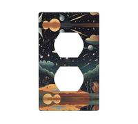 RRKDOY Praying under the starry sky Picture Dual socket wall panel household power cover durable for decorative sockets and switches