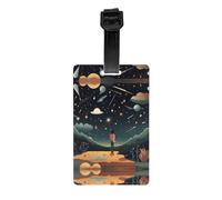 RRKDOY Praying Under The Starry Sky Printing Luggage Tags and Travel Bag Tags are Suitable for Both Men and Women to Prevent Luggage
