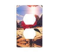 RRKDOY Red rose in the desert Picture Dual socket wall panel household power cover durable for decorative sockets and switches