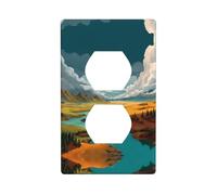 RRKDOY Scenery along the way Picture Dual socket wall panel household power cover durable for decorative sockets and switches