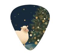 RRKDOY Sheep and Christmas Printing Guitar plectrum 12 pieces with three thickness plectrum combinations suitable for bass and ukulele
