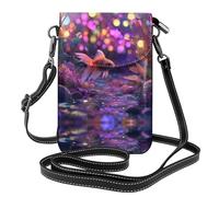 RRKDOY Small fish under colorful light Picture Crossbody bag, mobile phone bag, women's small wallet, a practical gift suitable for going out, exercising, and shopping