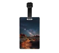 RRKDOY Starry Night in The Desert Printing Luggage Tags and Travel Bag Tags are Suitable for Both Men and Women to Prevent Luggage