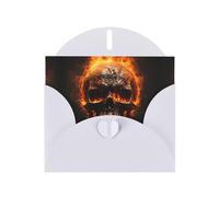 RRKDOY Stylish Burning Skull Printed Greeting Card With Pearl Paper For Various Occasions