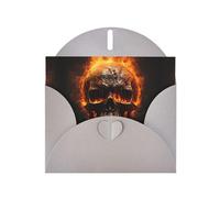 RRKDOY Stylish Burning Skull Printed Greeting Card With Pearl Paper For Various Occasions
