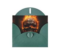 RRKDOY Stylish Burning Skull Printed Greeting Card With Pearl Paper For Various Occasions