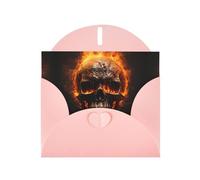 RRKDOY Stylish Burning Skull Printed Greeting Card With Pearl Paper For Various Occasions