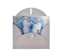 RRKDOY Stylish Butterflies On Hydrangea Printed Greeting Card With Pearl Paper For Various Occasions