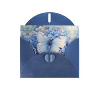 RRKDOY Stylish Butterflies On Hydrangea Printed Greeting Card With Pearl Paper For Various Occasions