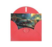 RRKDOY Stylish Chameleons In The Rainforest Printed Greeting Card With Pearl Paper For Various Occasions
