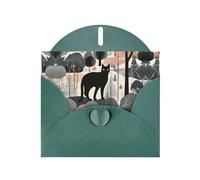 RRKDOY Stylish Charming Cat In The Jungle Printed Greeting Card With Pearl Paper For Various Occasions