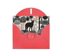 RRKDOY Stylish Charming Cat In The Jungle Printed Greeting Card With Pearl Paper For Various Occasions