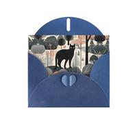 RRKDOY Stylish Charming Cat In The Jungle Printed Greeting Card With Pearl Paper For Various Occasions