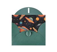 RRKDOY Stylish Colorful Planet Series Printed Greeting Card With Pearl Paper For Various Occasions